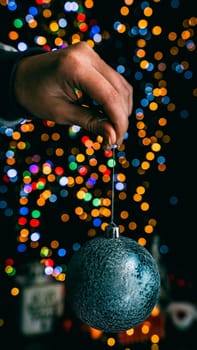 Christmas decorations. Colorful Christmas lights background