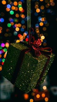Christmas decorations. Colorful Christmas lights background