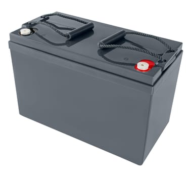 industrial battery, high capacity, on white background in insulation