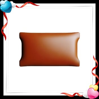 Illustration of chocolate bar on a white background with a red ribbon with colorful hearts