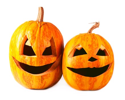 Halloween pumpkins isolated on white background