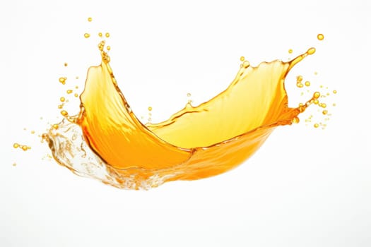 orange or mango fruit juice splash isolated on white background. AI Generated