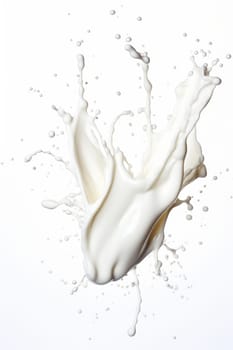 milk or white liquid splash isolated on white. AI Generated