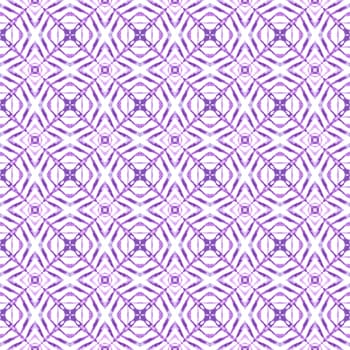 Textile ready symmetrical print, swimwear fabric, wallpaper, wrapping. Purple curious boho chic summer design. Striped hand drawn design. Repeating striped hand drawn border.