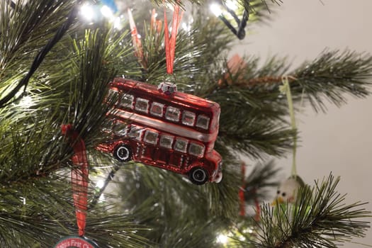 Australian Christmas decorations on a tree in the holiday period
