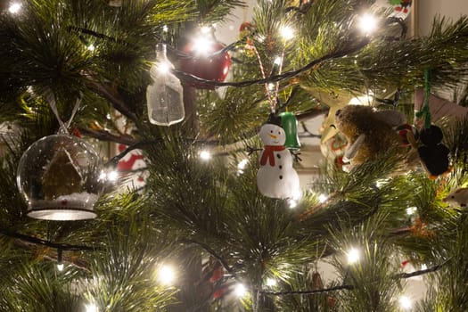 Australian Christmas decorations on a tree in the holiday period
