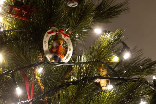 Australian Christmas decorations on a tree in the holiday period