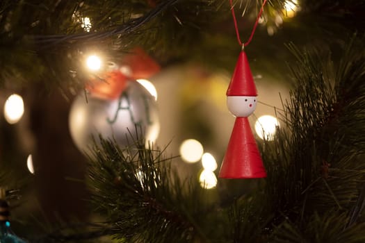 Australian Christmas decorations on a tree in the holiday period