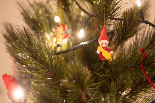 Australian Christmas decorations on a tree in the holiday period