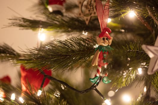 Australian Christmas decorations on a tree in the holiday period