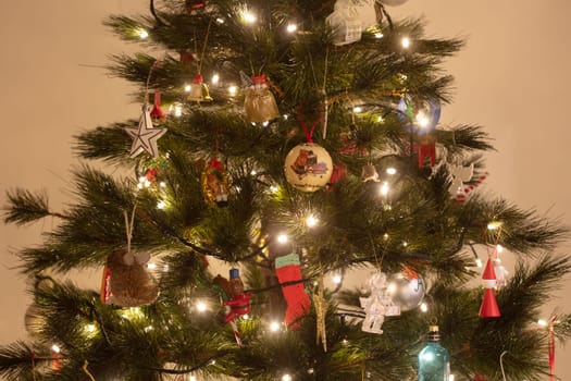 Australian Christmas decorations on a tree in the holiday period