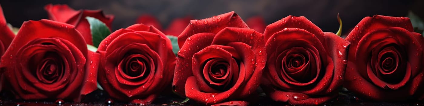 Red roses as background or banner