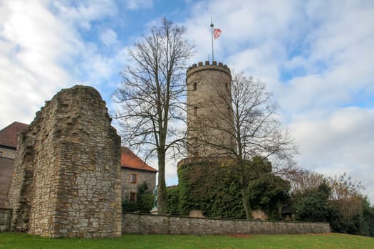 Panoramic view of Sparrenburg Castle in Bielefeld. High quality photo