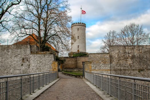 Panoramic view of Sparrenburg Castle in Bielefeld. High quality photo