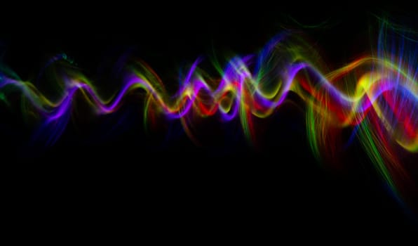 Futuristic light wave of energy with elegant glowing lines. Abstract technology background. High quality photo