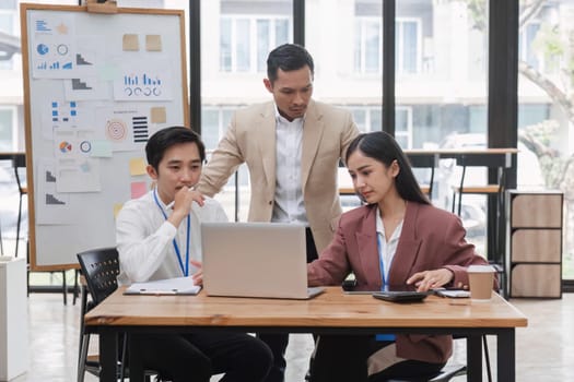 Group of business people working together and solving the problem of working stress in the meeting room at the office..