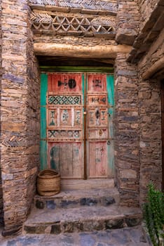 Old ancient door in a Moroccan village in the Anti-Atlas mountains