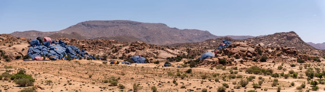 Famous painted rocks in the Tafraoute valley in South Morocco