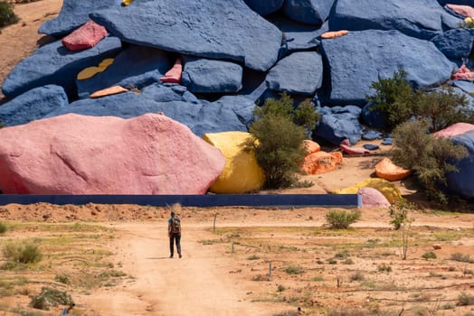 Famous painted rocks in the Tafraoute valley in South Morocco