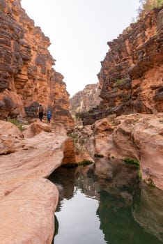 Hiking through the iconic Amtoudi canyon in the Anti-Atlas, Morocco