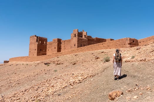 Beautiful mediaeval castle in Tamenougalt in the Draa valley in Morocco