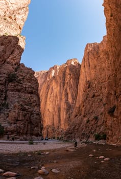 Impressive steep Todra gorge in the Atlas mountains of Morocco