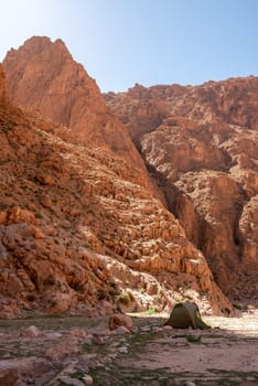 Impressive steep Todra gorge in the Atlas mountains of Morocco