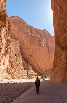 Impressive steep Todra gorge in the Atlas mountains of Morocco