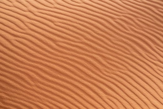 Scenic sand pattern on a desert's dune, drawn from the wind, Morocco