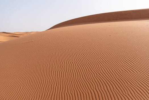 Picturesque dunes in the Erg Chebbi desert, part of the African Sahara, Morocco