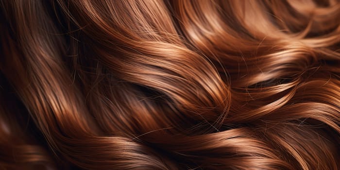 Macro detail to a bright brown hair