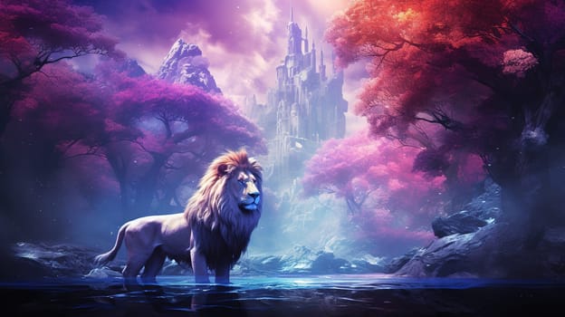 Narnia world with abstract and beautiful nature and objects with colorful effects, abstraction nature and wildlife