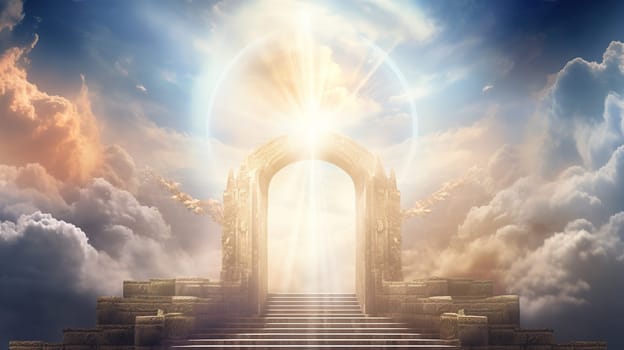 Heaven gate, a place regarded in various religions as the abode of God and the angels