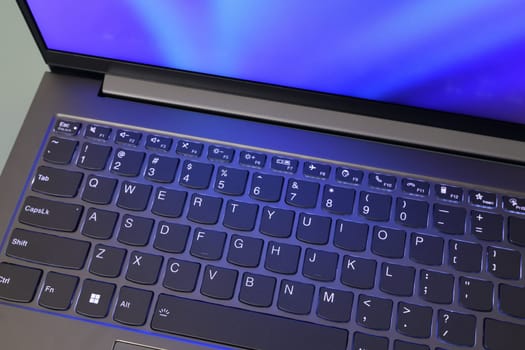 Laptop keyboard with screen on