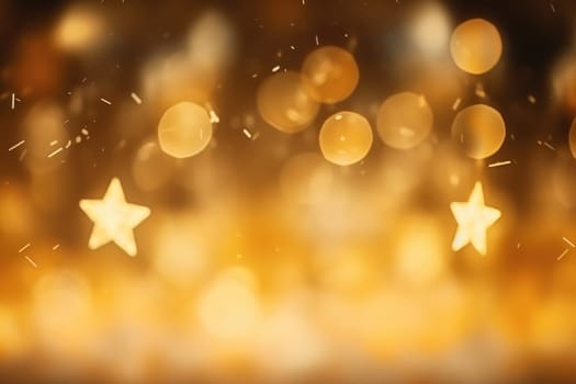 gold star shaped bokeh abstract background. AI Generated