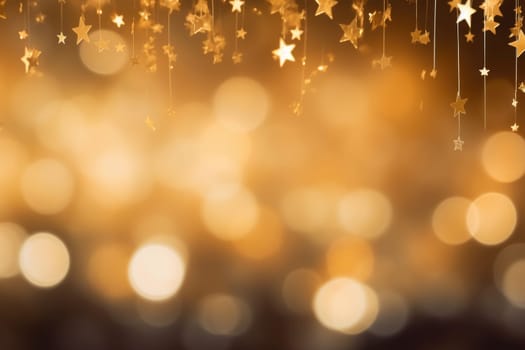 gold star shaped bokeh abstract background. AI Generated