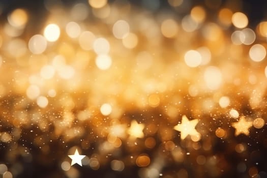 gold star shaped bokeh abstract background. AI Generated