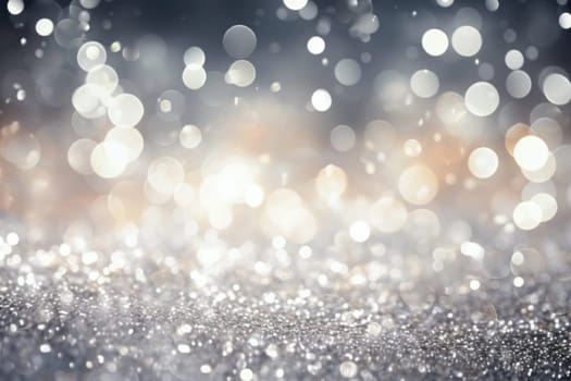 silver and gold bokeh abstract background. AI Generated