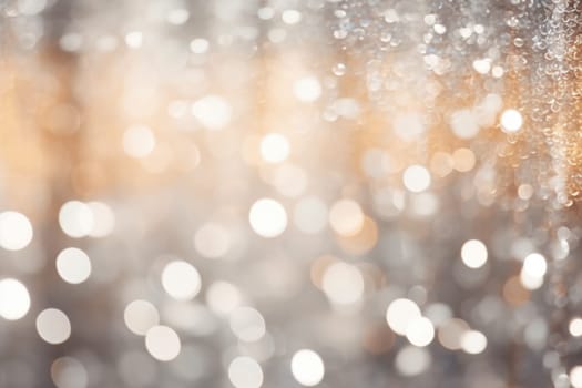 silver and gold bokeh abstract background. AI Generated