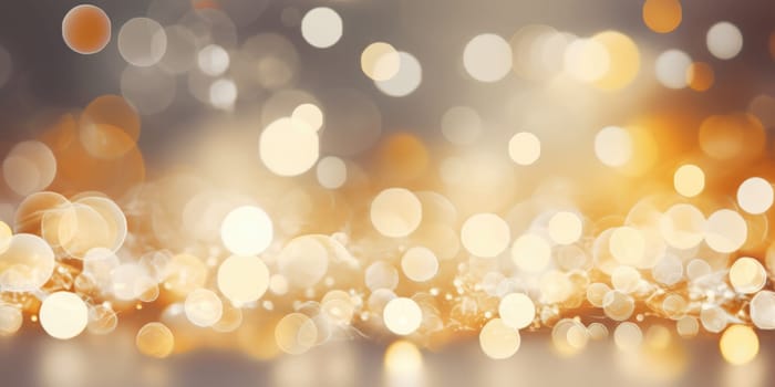 silver and gold bokeh abstract background. AI Generated