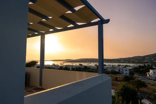 View of Paros bay at sunset, Greek Island