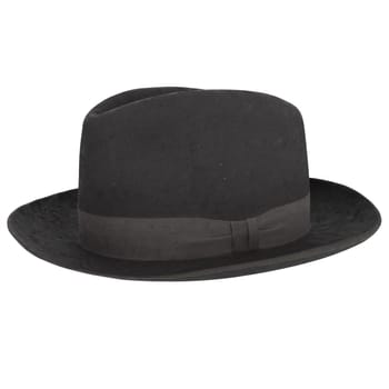 Black Fedora Hat isolated on white background. High quality 3d illustration