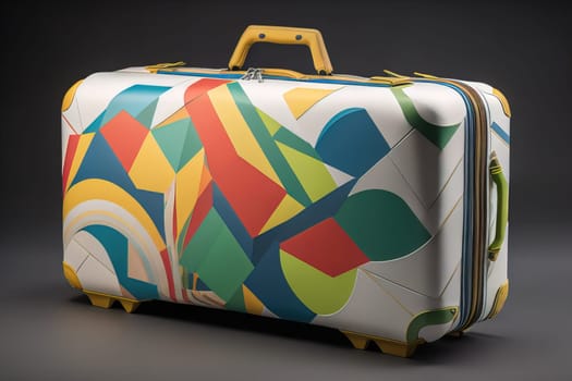 a travel suitcase isolated on a solid color background. ai generative