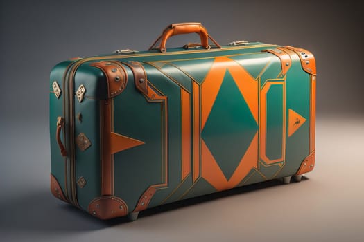 a travel suitcase isolated on a solid color background. ai generative