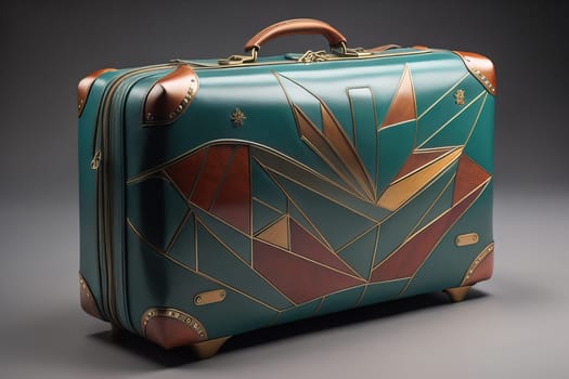 a travel suitcase isolated on a solid color background. ai generative