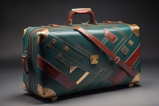 a travel suitcase isolated on a solid color background. ai generative