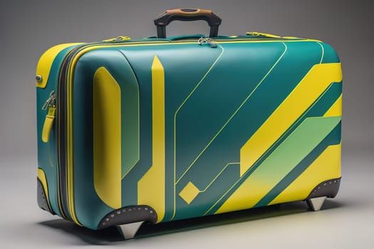 a travel suitcase isolated on a solid color background. ai generative