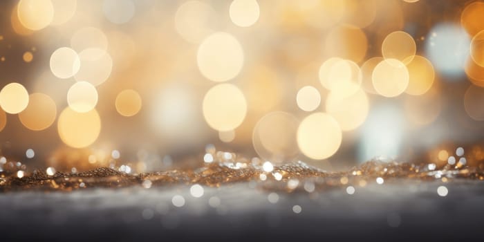 silver and gold bokeh abstract background. AI Generated