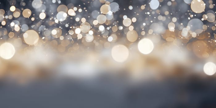 silver and gold bokeh abstract background. AI Generated