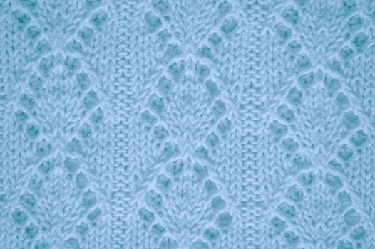 Macro Knitted Sweater. Organic Woven Fabric. Jacquard Christmas Background. Knitted Sweater. Blue Fiber Thread. Nordic Winter Yarn. Detail Print Material. Structure Knitted Blanket.